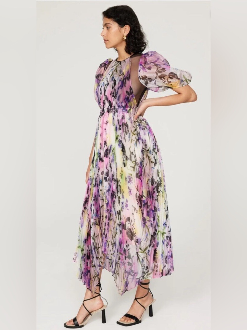 Bibhu Mohapatra Collective Puff Shoulder Printed Dress Size 16